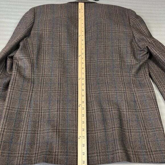 Lauren Ralph Lauren Blazer Mens 44R Brown Blue Plaid Wool Sport Coat Jacket - Picture 13 of 16